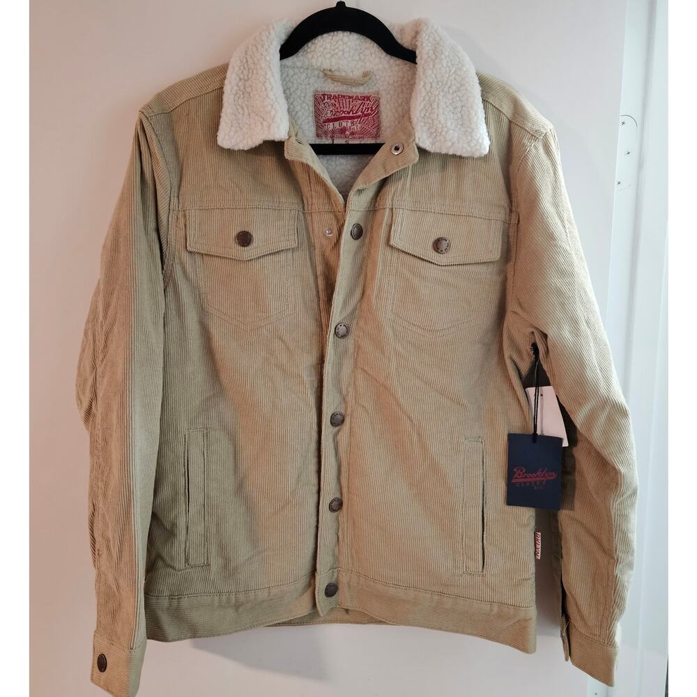 Brand New Unisex Brooklyn Clothing Jacket Beige/Tan Size Small Runs (in men's) - Picture 8 of 9